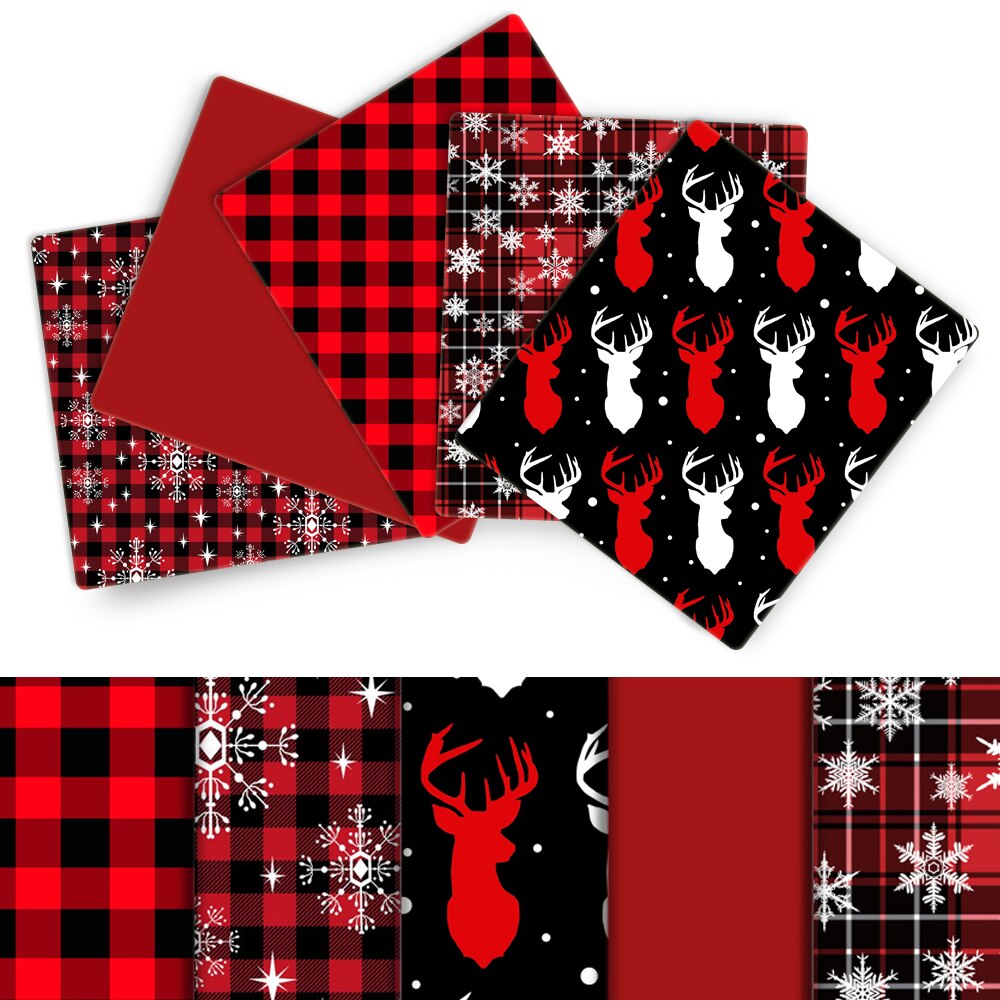 50*140cm 5 diseños/juego, medio metro Navidad poliéster algodón Fabic set hogar textil costura acolchado ropa DIY,c12649: 1111617001