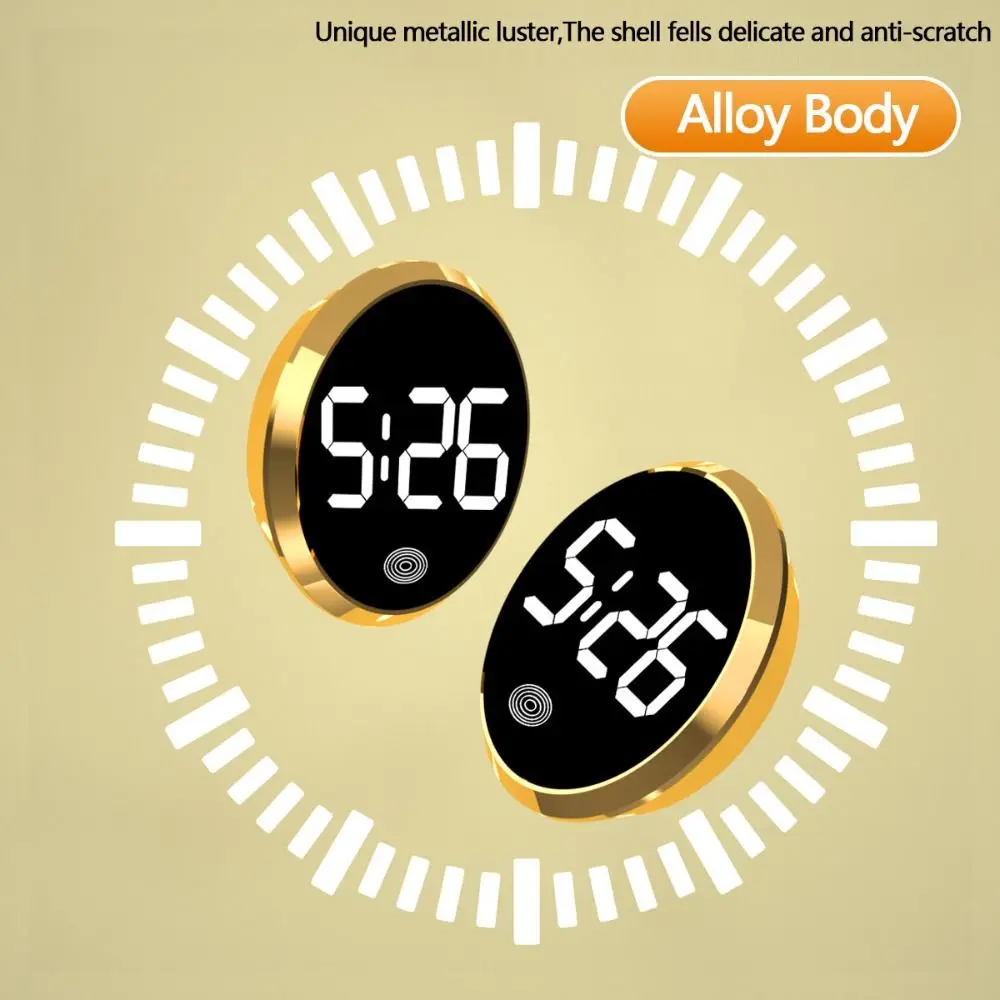 Luminous Clock Touch Type Round LED Electronic Watch Portable Lightweight Digital Clock