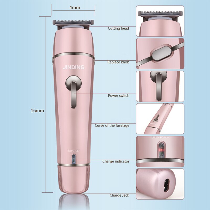 JINDING 5 in 1 Electric Hair Clipper Hair Trimmer Rechargeable Men Shaver Beard Multifunction Hair Cutting Machine