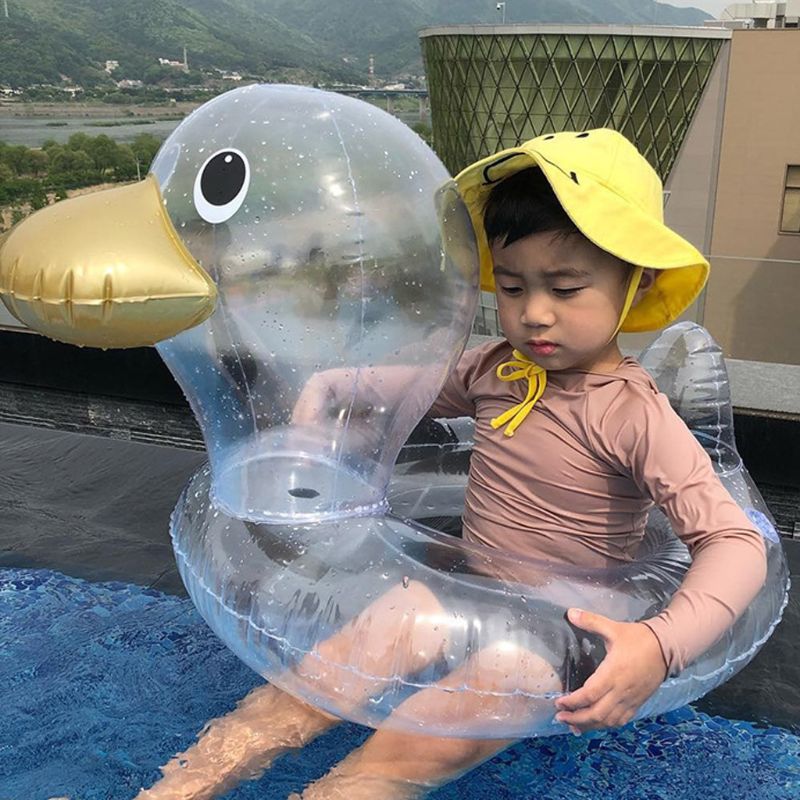 Flotadores de pato pequeño para niños, anillo de natación, juguete de piscina de verano, tubo de natación grueso