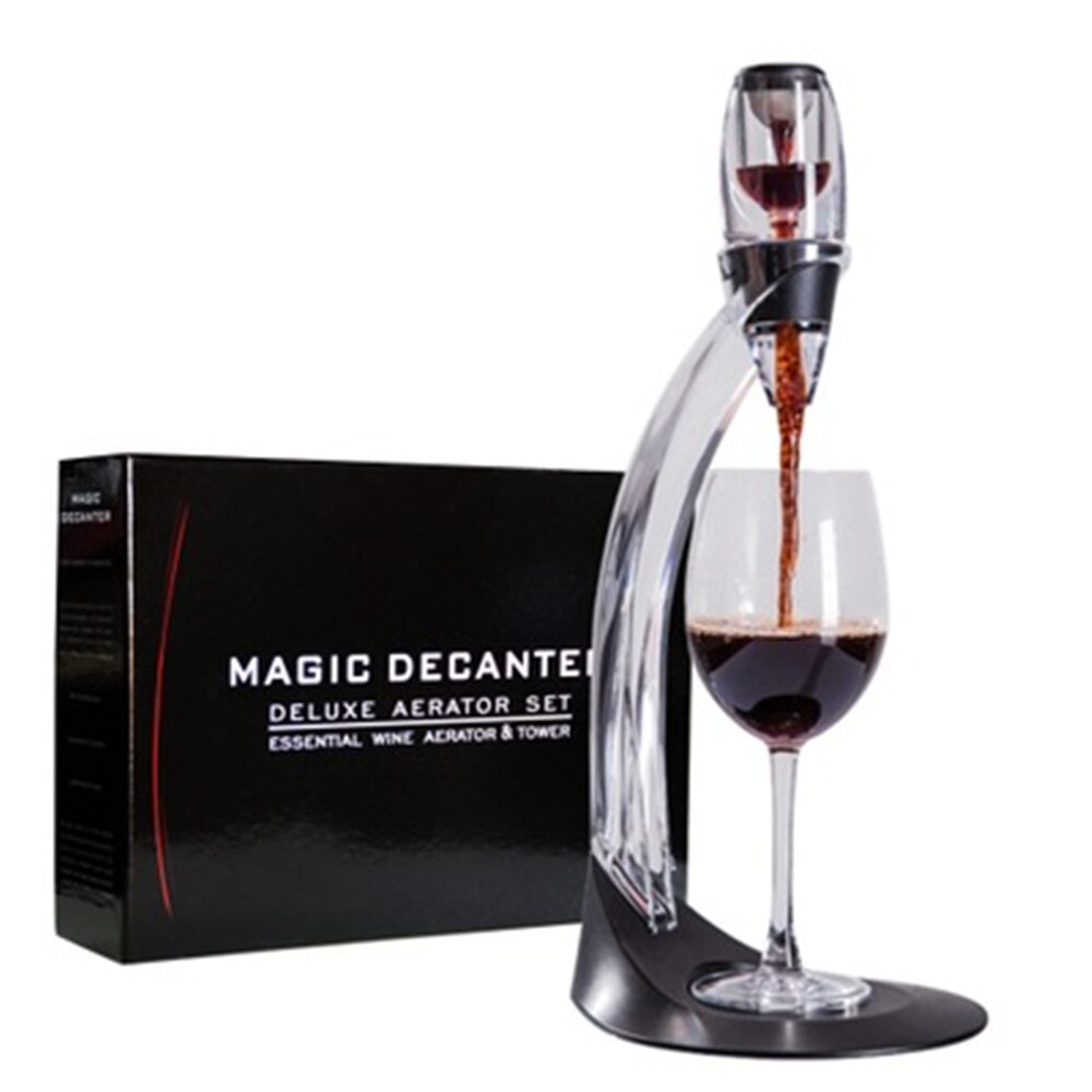 Magic Wine Aerator Set Essential Decanter Pourer With Filter Stand Holder Wine Dispenser Vodka Quick Air Aerator For Home Bar