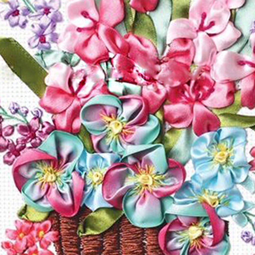 Kit de bordado de cinta, ramo de flores bordado, trabajo artesanal, de boda