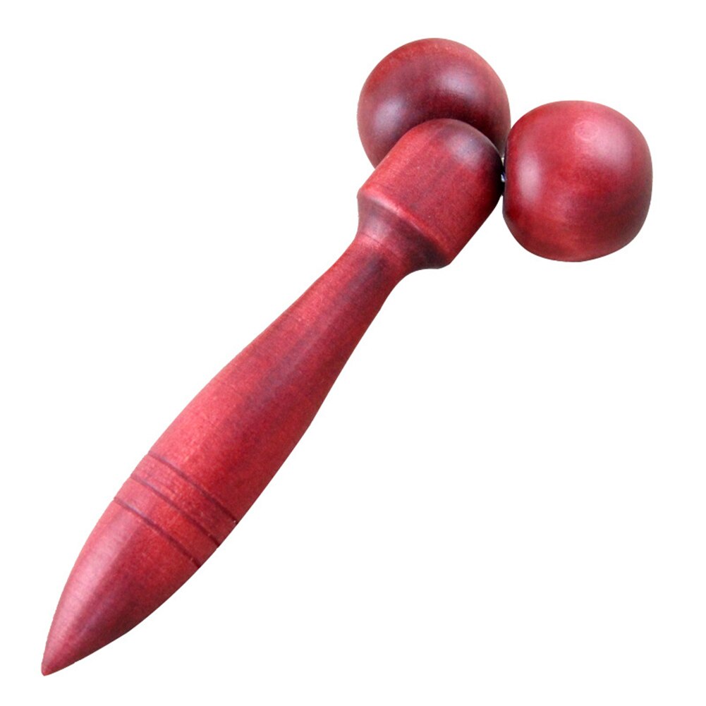 Wooden Face Roller Massager Relaxing Neck Chin Slimming Face-lift Massage Tool Health Care face massager jade roller-30: Red