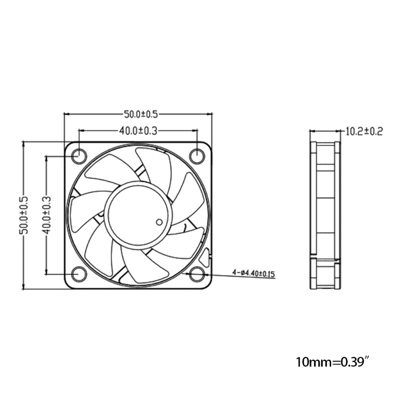 Ventola di raffreddamento silenziosa da 50mm DC DC 5V 0.1A 5010 5012 DC silenzioso senza spazzole per stampante 3D PC Case Fan