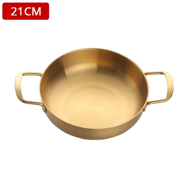 KONCO-Olla de fideos instantáneos de estilo coreano, olla de inducción de Gas de 21/26cm, utensilios de cocina, sartén, olla para Fideos: 21cm