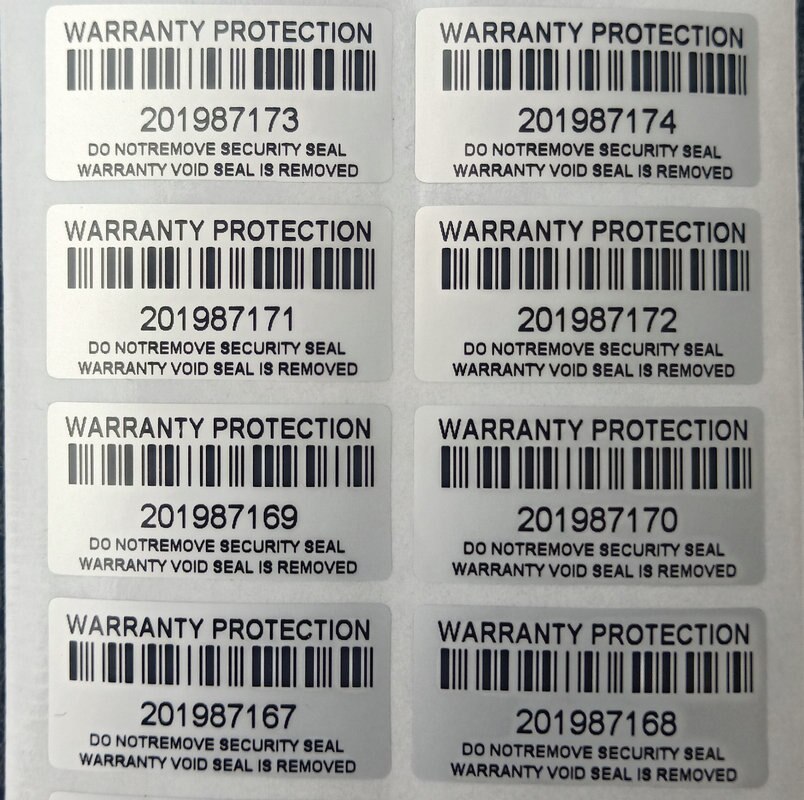 Pegatina de garantía de protección, sello de seguridad de 30mm x 15mm, falsa a prueba de manipulaciones pegatina, 100 Uds.