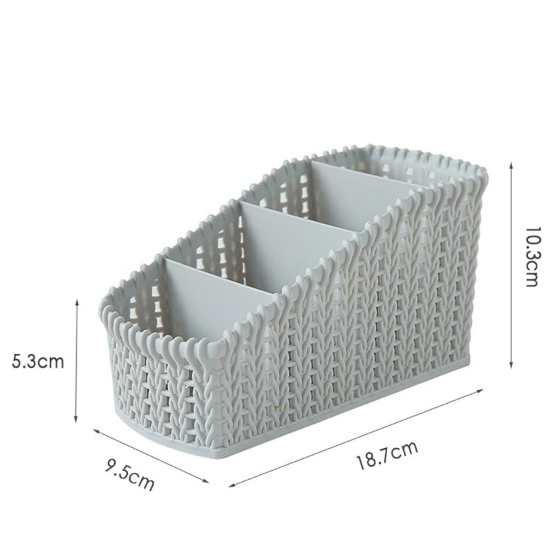 Caja organizadora de maquillaje de plástico contenedor de almacenamiento de cosméticos cestas de mimbre de escritorio varias cajas de maquillaje para Baño
