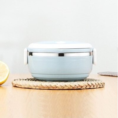 Fiambrera térmica aislante para uso en el hogar, fiambrera portátil de acero inoxidable multicapa a prueba de fugas, herramientas de cocina para exteriores: Blue1 layers