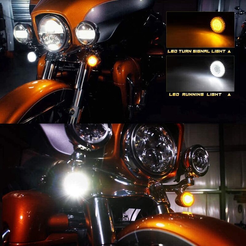 4 Stuks Gerookte Richtingaanwijzers Led Verlichting Panel Motorfiets 1157 Insert Kit Voor Dyna Road Street Glide