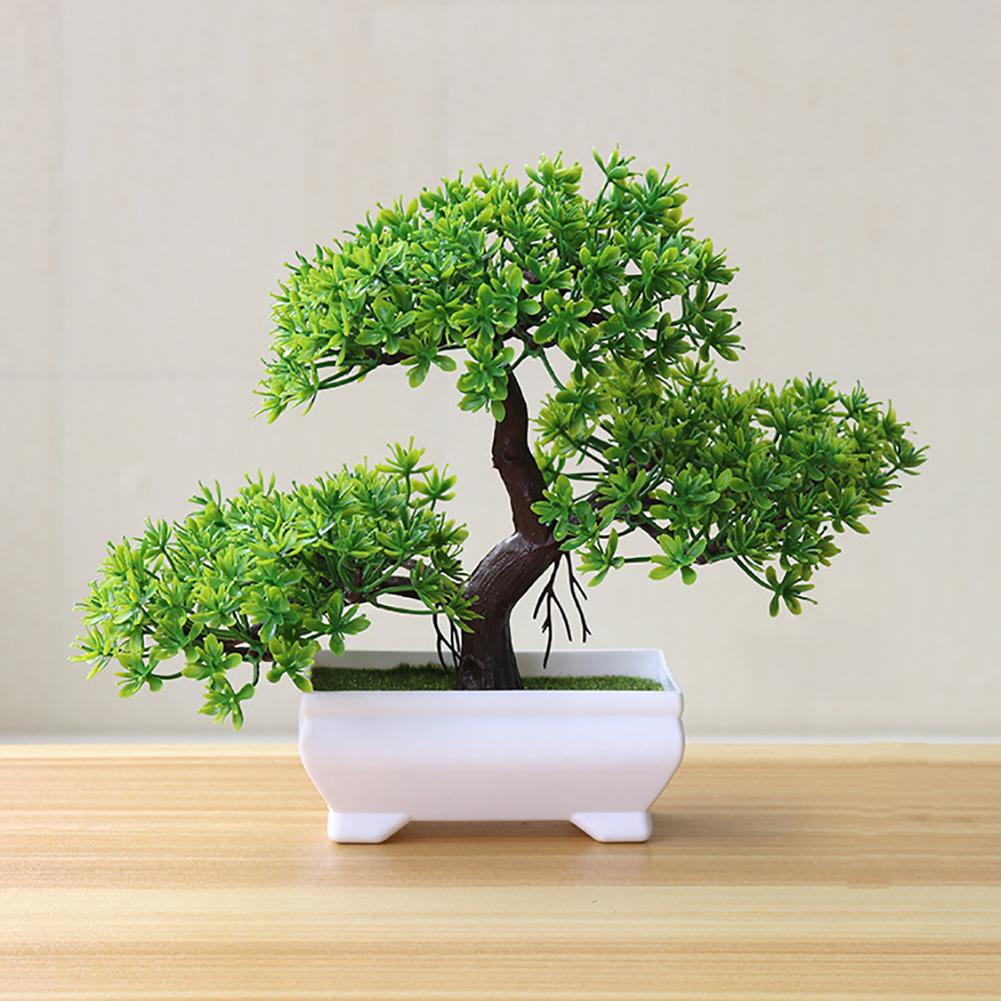 Realistinen keinotekoinen vihreä ruukku tervetuloa mänty jäljitellä bonsai-simulaatio keinotekoinen ruukkukasvi ornamentti kodin koristelu