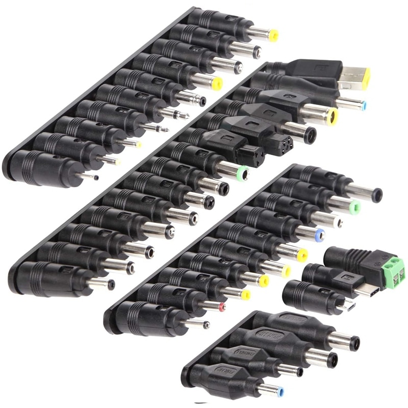 Laptop DC Power Adapter Kits 5.5X2.1mm 41Pcs Universal Power Supply Plug for Lenovo/for Dell/for Toshiba and Others PC