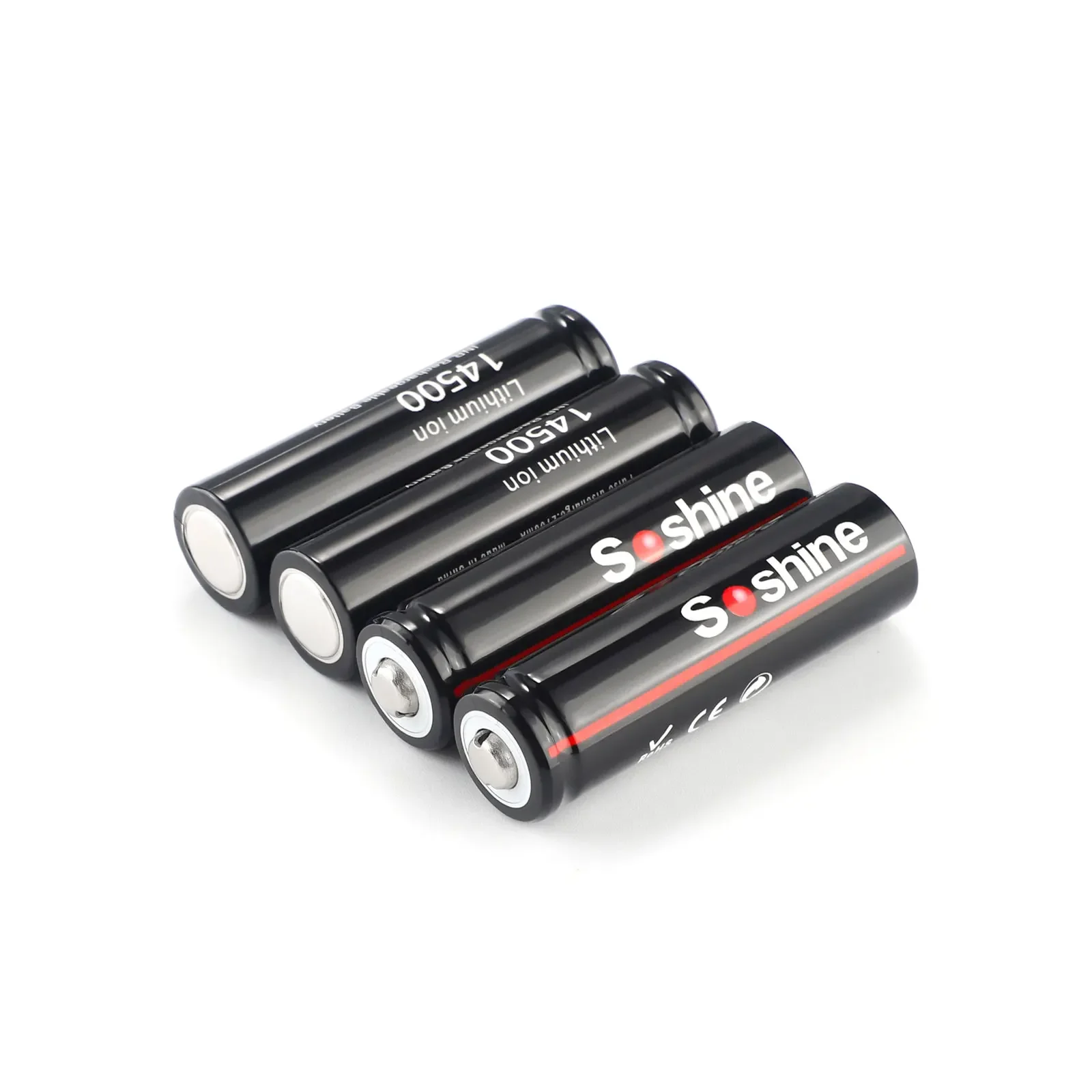 Batería de litio Soshine 3,7 14500 AA, batería recargable de 900mAh y cargador de batería recargable LiFePO4 de iones de litio 14500 10440
