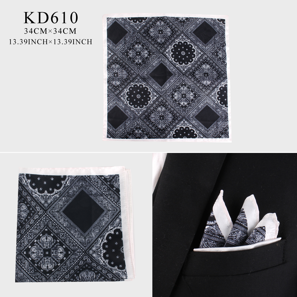 Print Pocket Square For Men Women Floral Printing Kerchief Men's Handkerchiefs Soft Suits Square Handkerchief Towels Scarves: Yellow