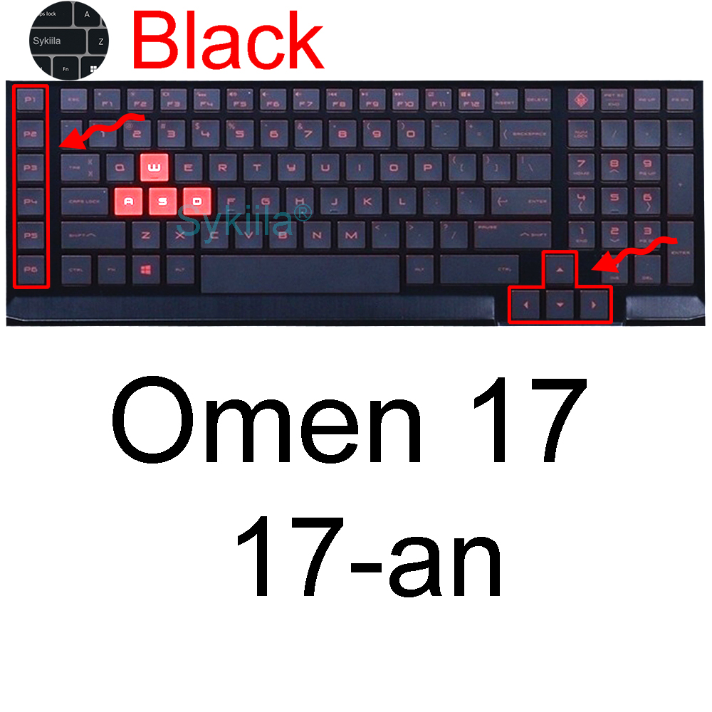Funda de teclado para HP Omen 17 17t 17z 17-w 17-an 17-ck 7 Plus 6 5 4 3 2 funda protectora de silicona para juegos accesorios para portátiles: Rojo