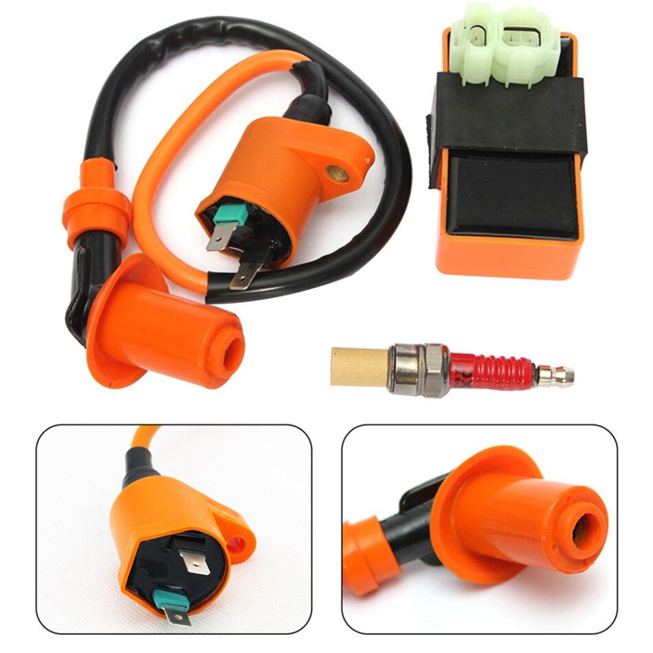 Motorfiets Atv Racing Cdi + Bobine + Bougie Voor GY6 50cc 125cc 150cc 139QMB 152QMI 157QMJ Racing Ontsteking coil