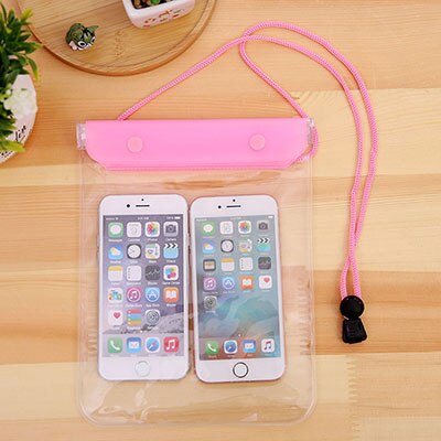 Large Universal Waterproof Swimming Phone Bag Pouch Case Underwater Dry Bag For Skiing Diving Hiking Cycling Outdoor Camping: Pink Color