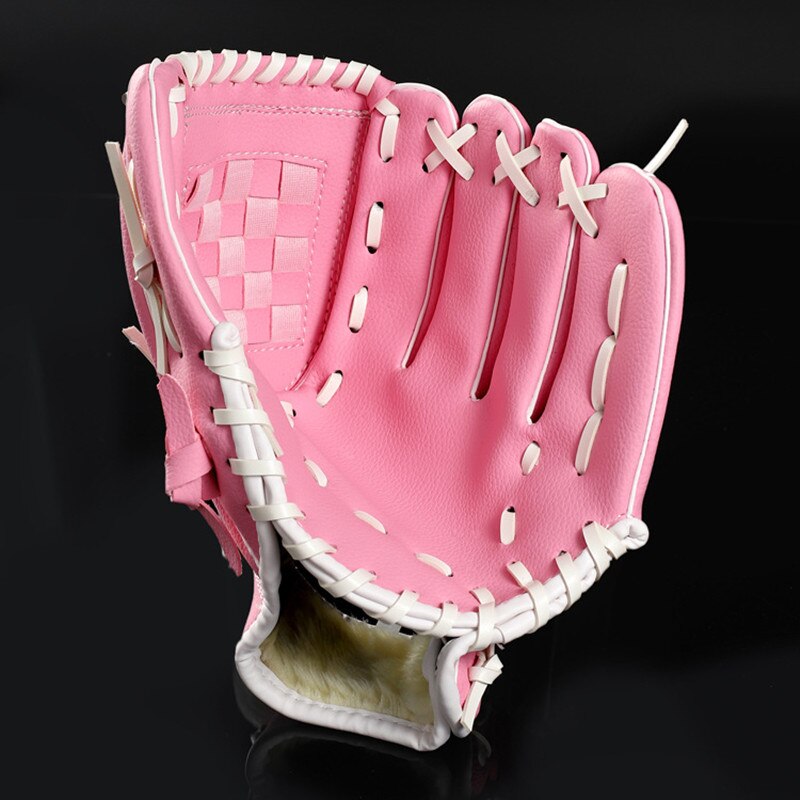 Guante de béisbol para deportes al aire libre, equipo de práctica de Softball, tamaño 9,5/10,5/11,5/12,5, mano izquierda para entrenamiento de adultos: Pink (12.5)