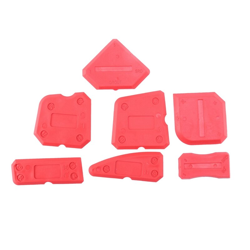 ! 9 Pieces Silicone Sealant Finishing Tools Smoothing Caulking Tool Kit For Kitchen Bathroom Floor Sealing, Red