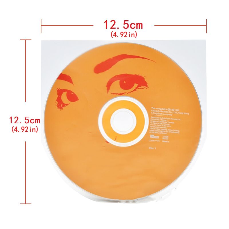 100Pcs Anti-Statische Inwendige Mouwen Beschermende Tas Voor Vinyl Lp Records Cd Dvd Schijf Accessoires Kit: for 5 inch