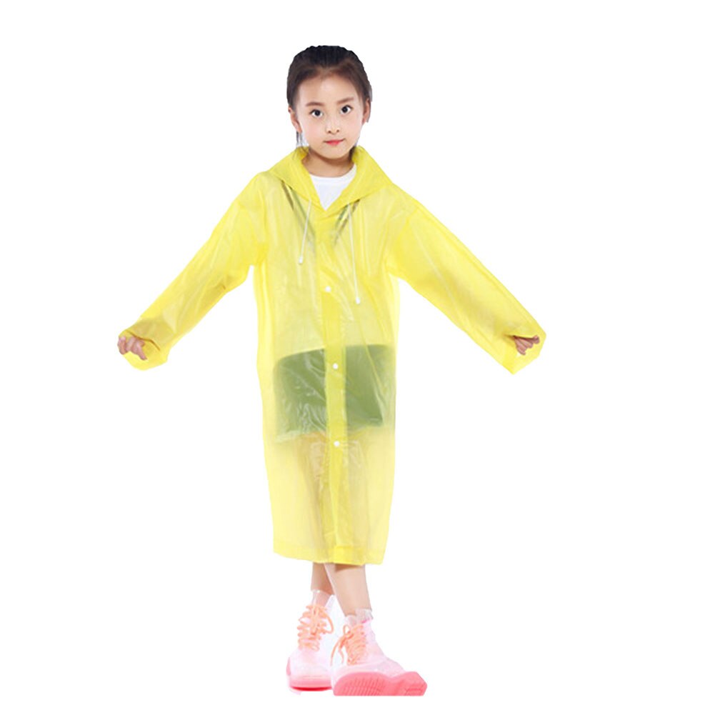 Verdikte Non-Wegwerp Kind Beschermende Regenjas Waterdichte Eva Kinderen Regenjas Kinderen Poncho Transparante Plastic Regen Jas: gele kleur