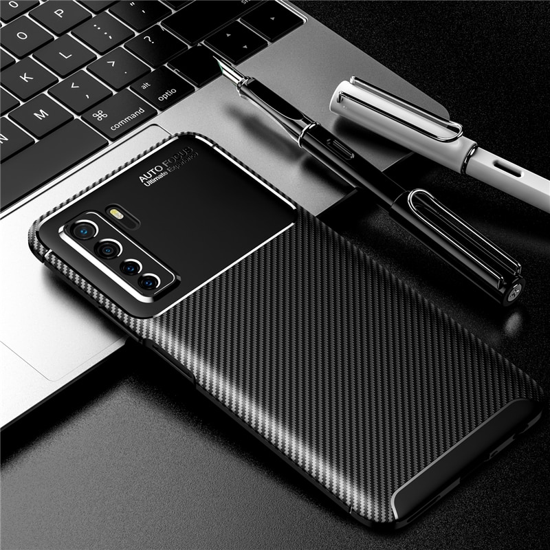 For Huawei P40 Lite 5G Case Anti-Knock Silicone Carbon Fiber Cover For Huawei P40 Lite 5G Phone Case Huawei P40 Lite 5G Shell