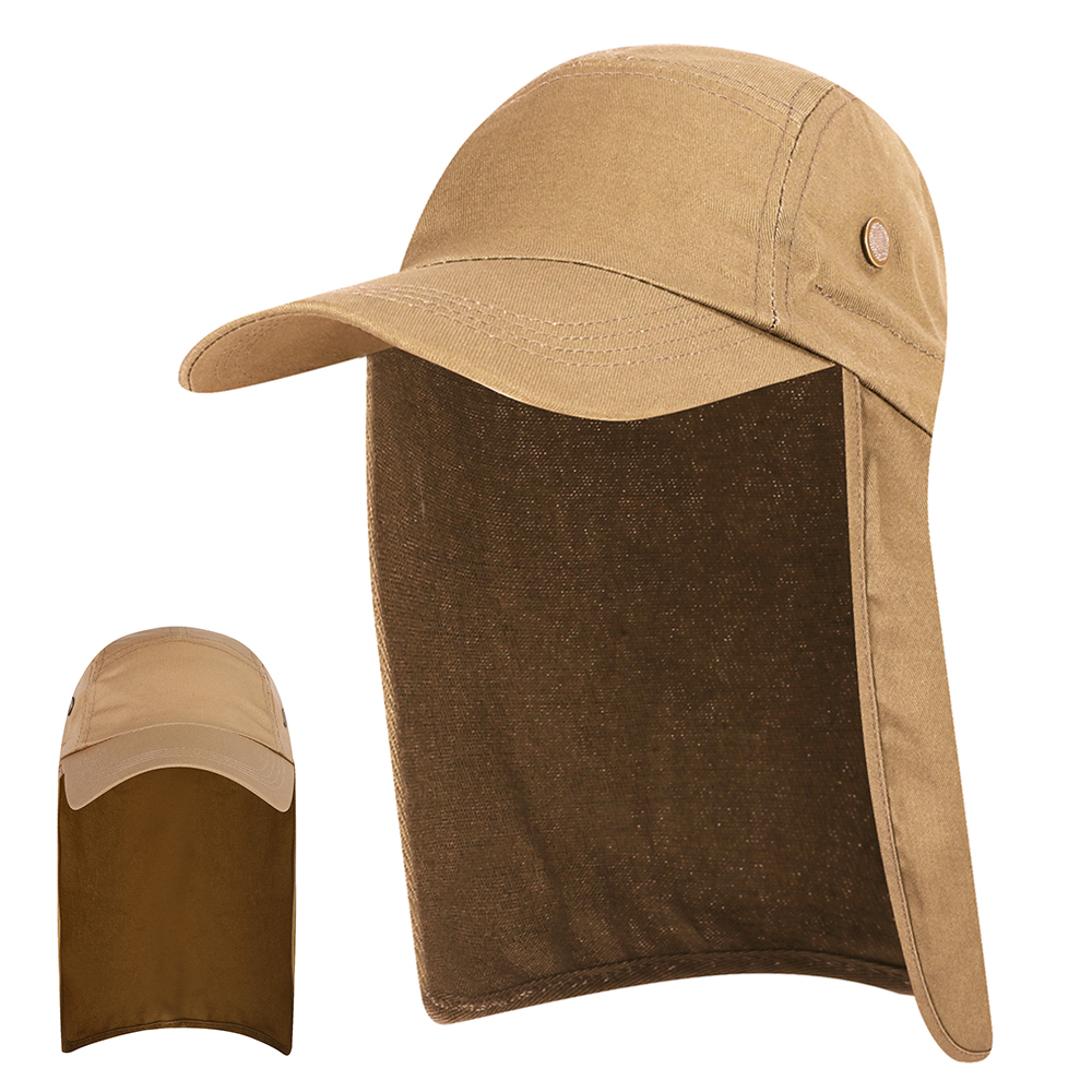 Fiskeri solhætte mænd 50+ bred skygge hat med hals klap karpe fiskeredskab pesca bomuld Grandado