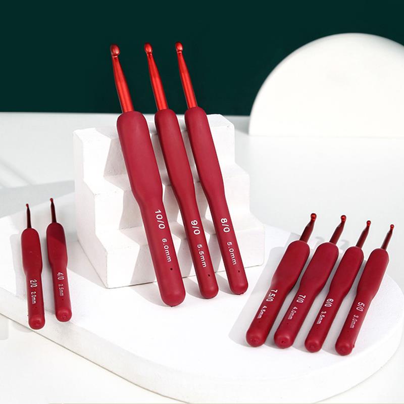 Handmade Crochet Hook Set Soft Handle Stitches Sewing Tool Home Knitting Needles Aluminum Alloy Grip DIY Ergonomic Portable: XXL