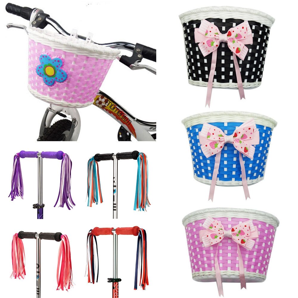 Kinderen Fiets Opslag Scooter Stuur Mand Fiets Voordrager Strik Tas Achter Fietsen Multicolor Opknoping Retro Kwasten