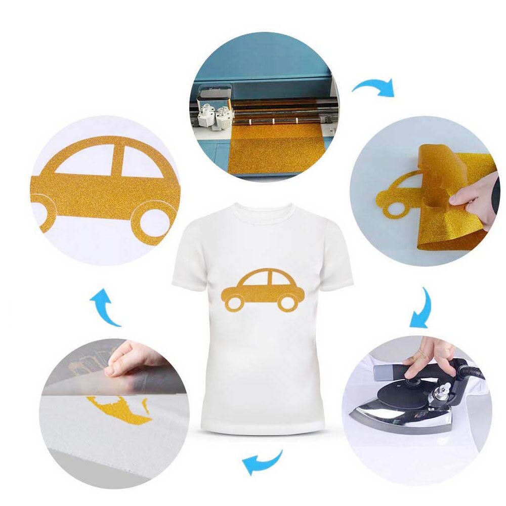 funkeln Wärme Transfer Vinyl für T-Hemden Wärme Drücken Schneiden Plotter HTV Eisen auf DIY Vinyl Transfer Papier 8 Blatt Kostenloser
