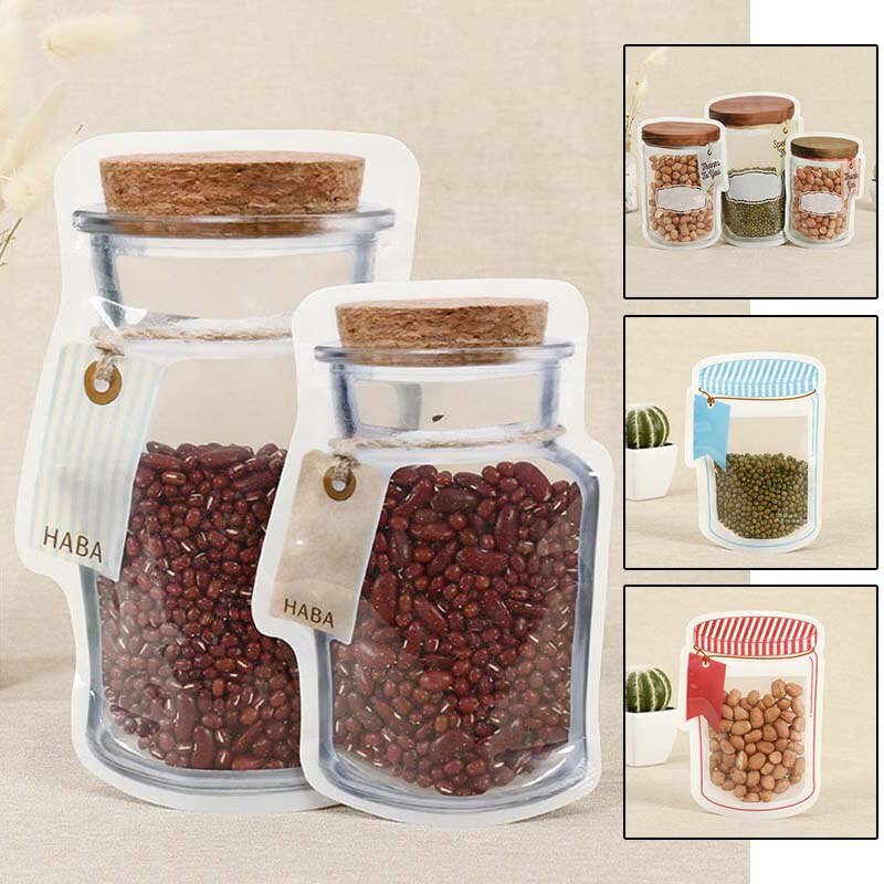Kitchen Reusable Ziplock Bag Snack Biscuits Food Jar Bag Food Jar Bag Jar Zipper Bags Reusable Reusable Port