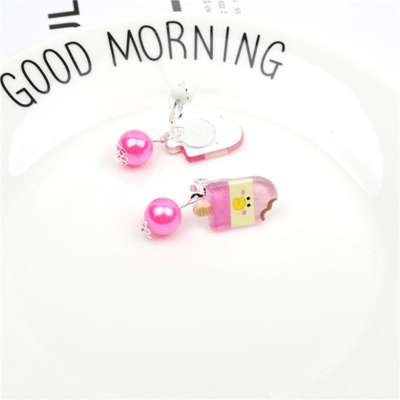 83XC 7 Pairs Mini Lovely Ear Clips for Girls Hypoallergenic No Piercing Plastic Earrings for Kids with Pain-resistan