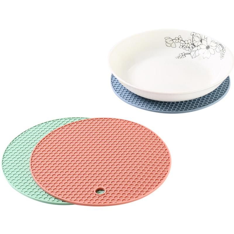 Multi-function Coaster 18cm Round Heat-resistant Silicone Coaster Slip Anti Pad Pot Holder Kitchen Table Placemat