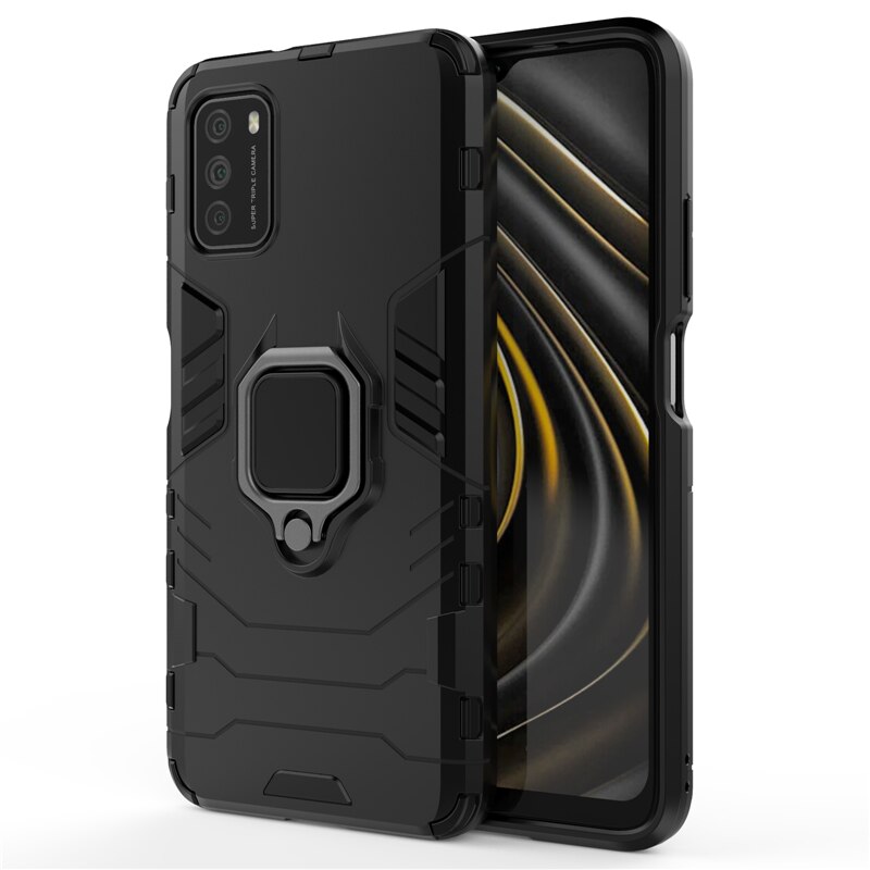 Para xiaomi poco m3 caso armadura suporte de sucção magnética borda cheia capa para xiaomi poco m3 x3 f2 pro caso para xiaomi poco m3 m 3: For Poco F2 Pro / DarkBlack