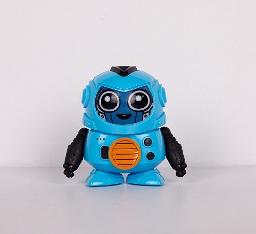 Intelligente verandering gezicht Mini Pocket Robot Lopen Muziek Dans Licht Voice Opname Gesprek Herhalen Smart Kid Speelgoed Interactieve: Blue