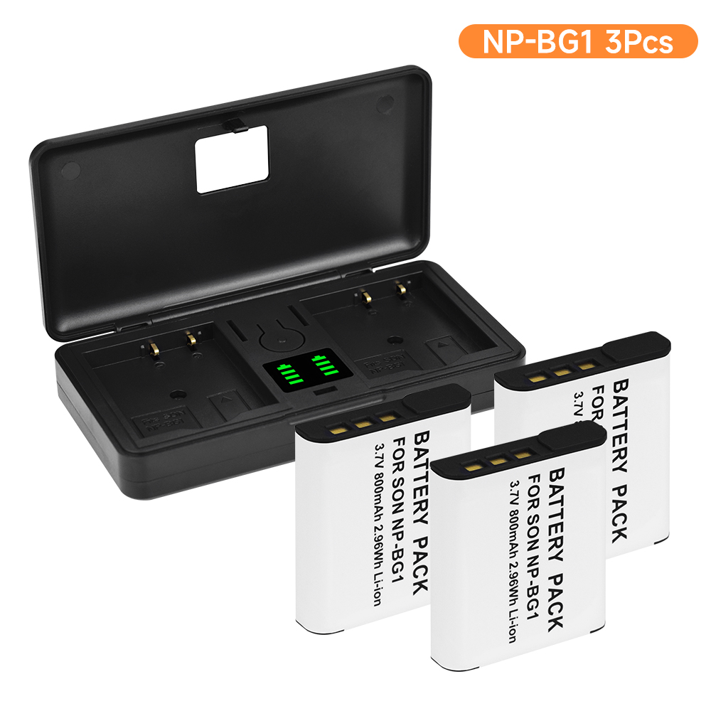 NP-BG1 NP BG1 Akku für Sony DSC-W210 DSC-W100 W50 H50 DSC-H55 DSC-H7 H3 H9 H10 NP-FG1 NP FG1 Lithium-Ionen-Akku mit Ladegerät: Anderes