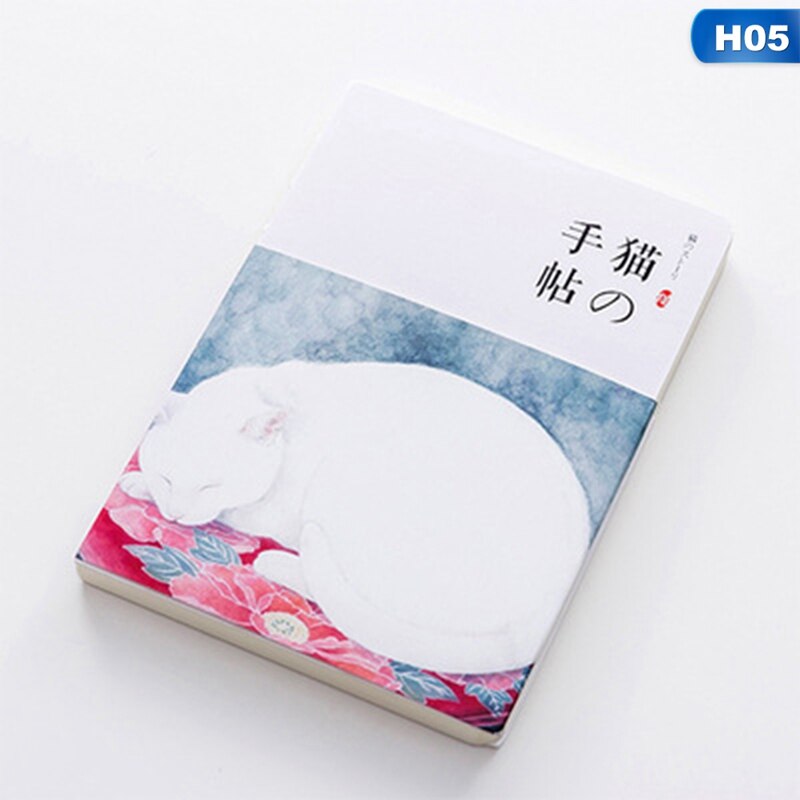 Japansk katt anteckningsbok papper skiss bok kontor skolmaterial tom vintage skissbok dagbok ritning målning 80 ark: 5