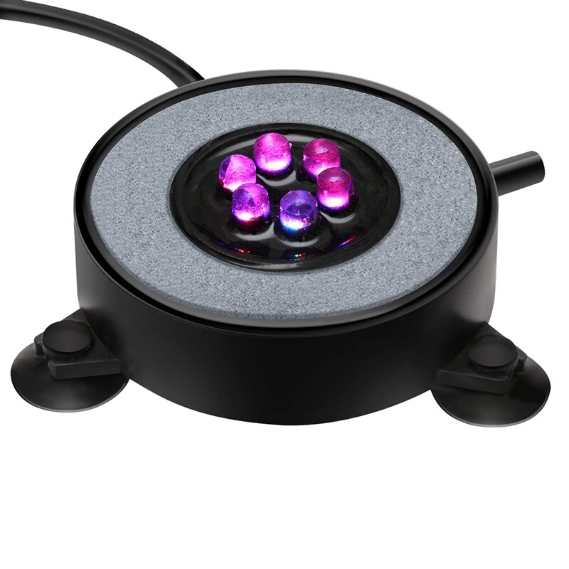 Led Aquarium Air Bubble Light Fish Tank Air Curtain Bubble Stone Disk with 6 Color Changing Leds(Eu Plug)
