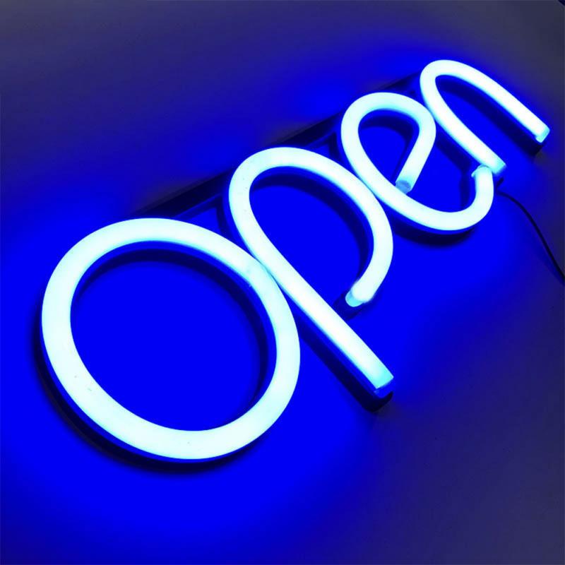 Led open tekenlamp neonlicht led hangende ketting etalage met open ultra heldere winkelverlichting: Blauw / Eu-stekker
