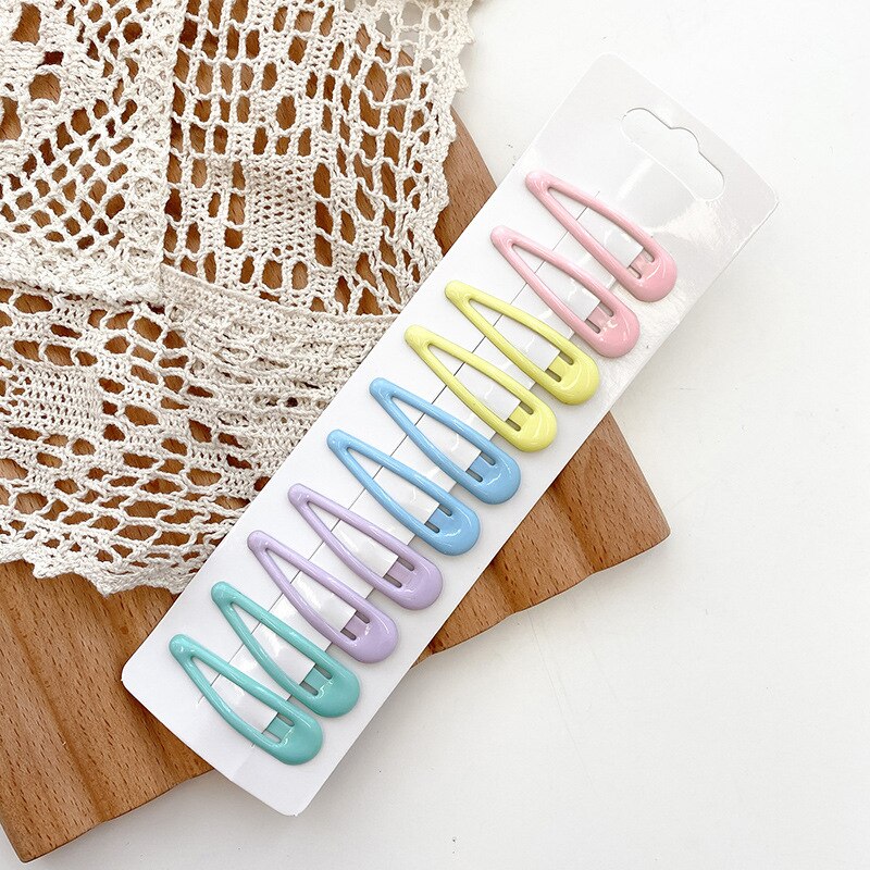 Pinzas para el pelo en forma de gota de caramelo para niña, 5cm, broche de Metal, pasadores BB, horquilla, conjunto de accesorios para el cabello para niño, 10 Uds.: C11