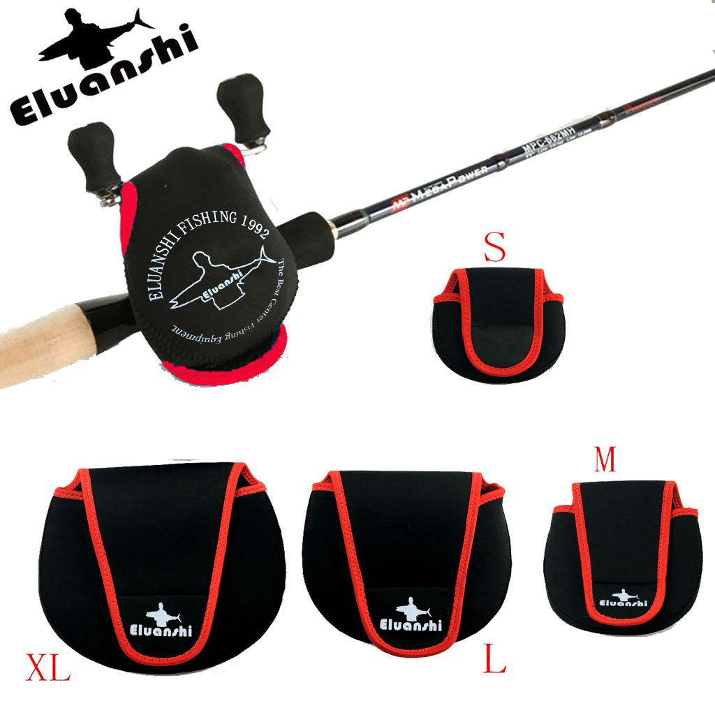 Bolsa de pesca com carretel de mosca, capa de bolso para proteger a caixa para isca de peixe, pesca de carpa de nylon neoprene vermelho genuíno esclarecido