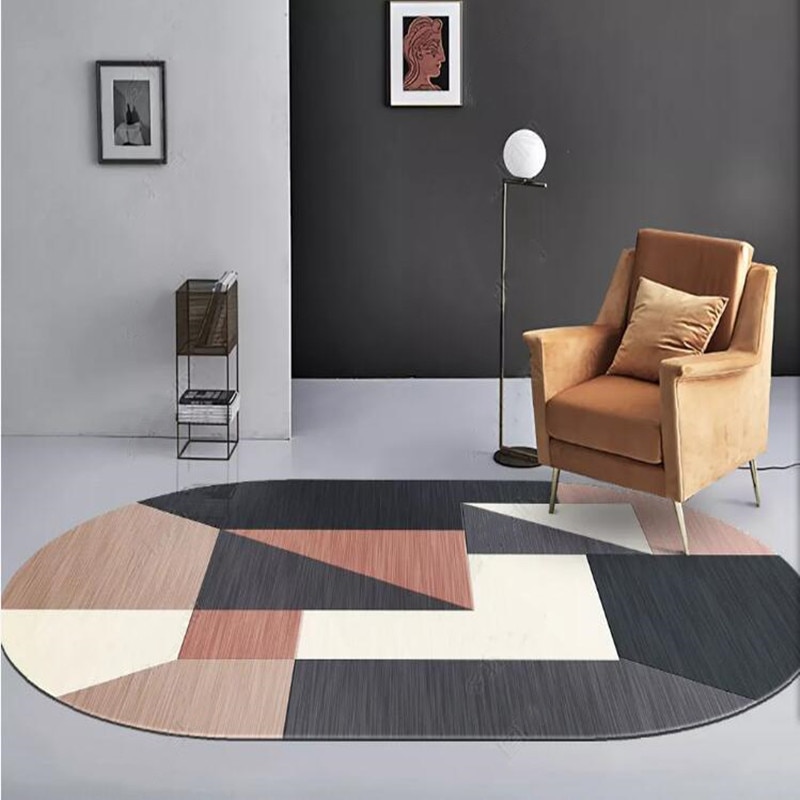 Moderne stue soveværelse sofabord stor størrelse geometrisk tæppe entré dørmåtte nordisk enkel krystal fløjl oval karpe