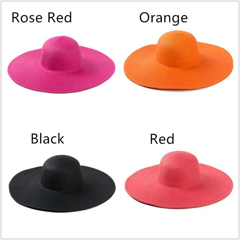Seaside large brim hats summer straw hat foldable sun hat Summer Sun Hats For Women large Brimmed Straw Sun Hat Folding Beach Gi