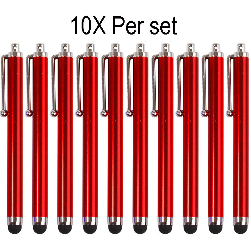Mosible 10 st/lot universal stylus penna ritplatta kapacitiv skärm pekpenna för ipad iphone samsung xiaomi mobiltelefon: Röd 10x