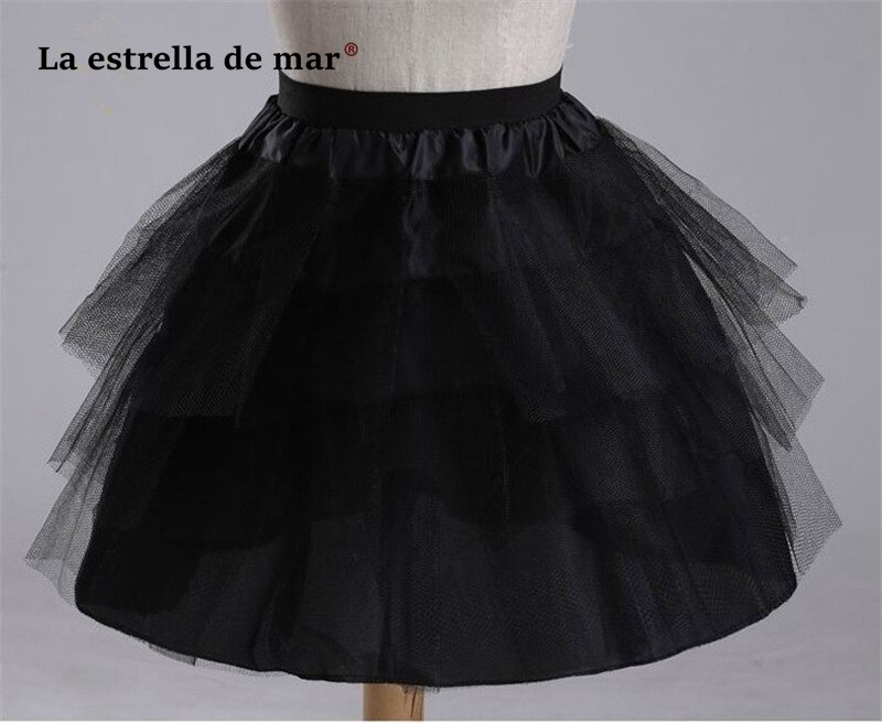 La estrella de mar venda barata 35 cm comprimento preto branco fofo curto tule petticoat barato jupon femme estoque underskirt