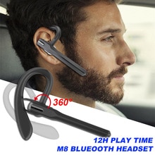 M8 Business Bluetooth Oortelefoon Draadloze Hoofdtelefoon Stereo Handsfree Ruisonderdrukkende Bluetooth Headset Met Microfoon Voor Smart Phone