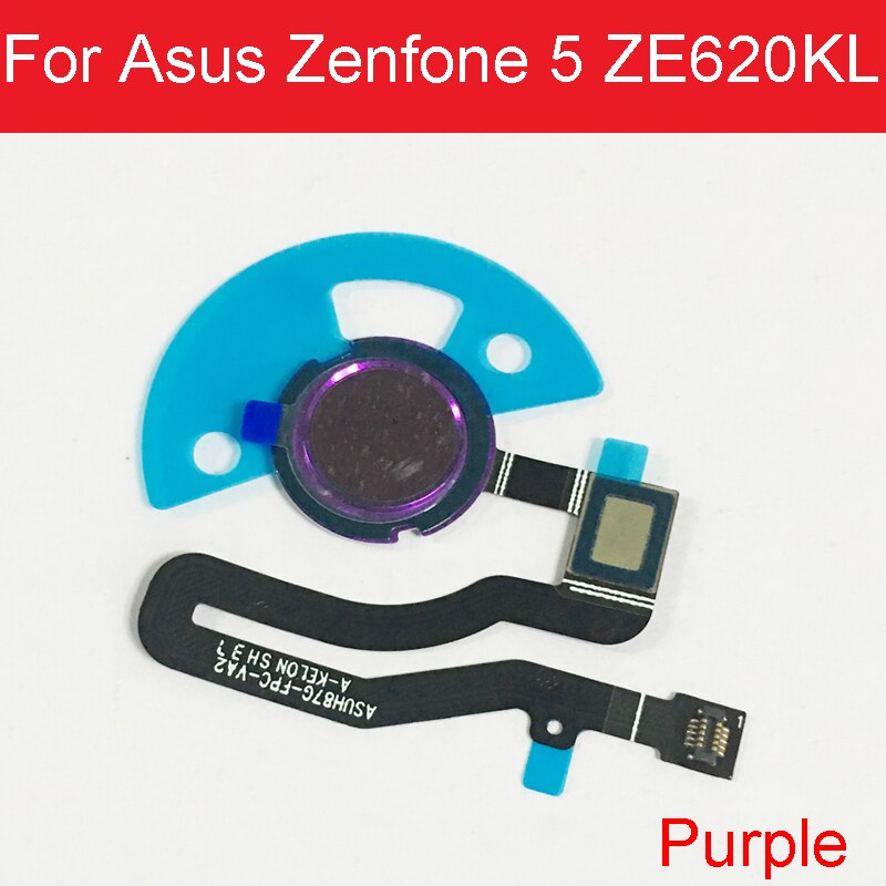 Hjem-knapp fingeravtrykk berøringer-id-sensor fleksibel kabelbånd til asus zenfone 5 ze620kl 6.2 &quot; reservedeler: Lilla