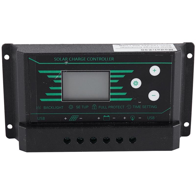 30A contrôleur de Charge solaire Pwm 12V 24V Auto avec rétro-éclairage écran Lcd 5V double Usb 30 ampères régulateur solaire chargeur Z30