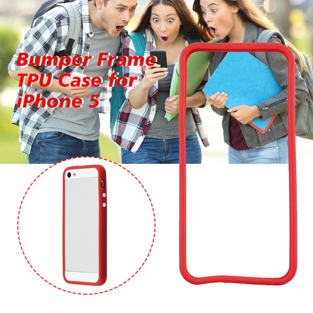 Retail hybride midden transparante bumper voor iphone 5g 5s mobiele telefoon beschermframe tpu siliconen rubber telefoonhoesjes