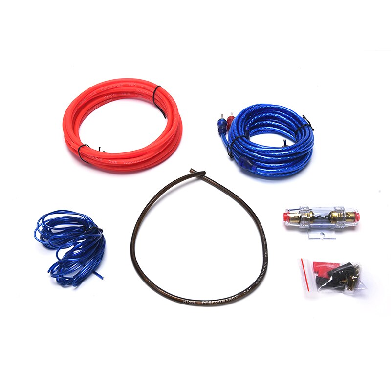 10GA Power Cable Fuse Holder Subwoofer Speaker Car Audio Wire Wiring Amplifier Installation Wires Kit 1set