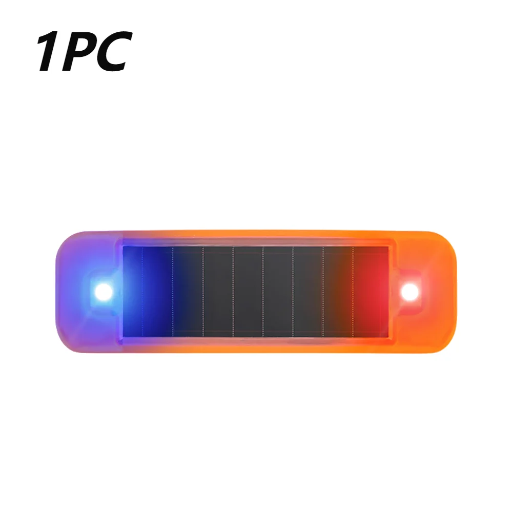 1-5 Stuks Auto Waarschuwingslampje Voor Fiets Motorfiets Scooters Solar Led Waarschuwt Licht Rood-Blauw Led Strobing Signaal Zonne-Energie Knipperlicht: Deep Blue